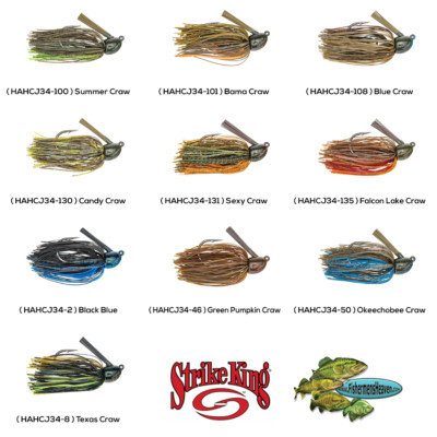 Strike King Jigs Hack Attack Heavy Cover HAHCJ34 Any of 3/4oz Flipping 10 Colors