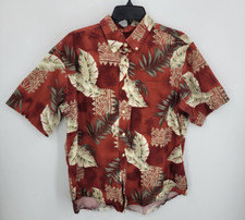 David Taylor Hawaiian Shirt Mens Large Floral Tropical Short Sleeve Button Up