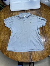 Lacoste Polo Shirt Mens XL Regular Gray Short Sleeve Classic Fit Cotton EU 6