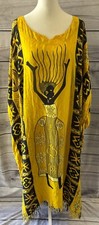 Yellow Flowy Dress African Print Free Size 