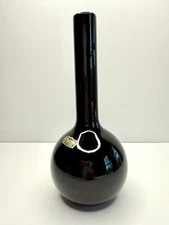 Vintage MCM Royal Haeger USA Art Pottery Bulbous Black Vase 9"