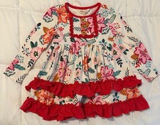 Matilda Jane Talk About Floral Christmas Holiday Dress EUC Wonderment Size 2