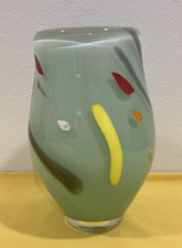 STUDIO ART GLASS Opaque Mint Sea Foam Green 7.25 BUD VASE ARTIST MADE UNSIGNED