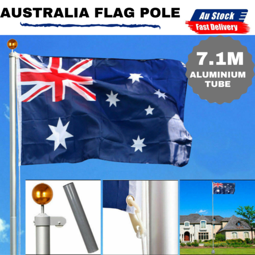 1x Aluminium 7.1M meter Australian Aussie Flag Pole Flagpole Full Set - Picture 2 of 9