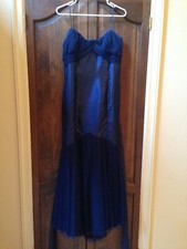 Vera Wang Navy Strapless Mermaid Gown, Size 10