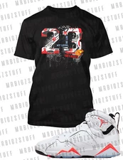 Mens 23 Get on My Level Graphic Tee Shirt to Match J7 Infrared Sneaker T