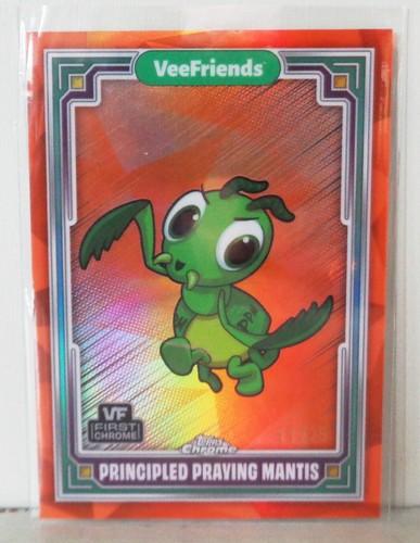VeeFriends Topps Chrome 2025 90 Principled Praying Mantis Orange Refractor 11/25