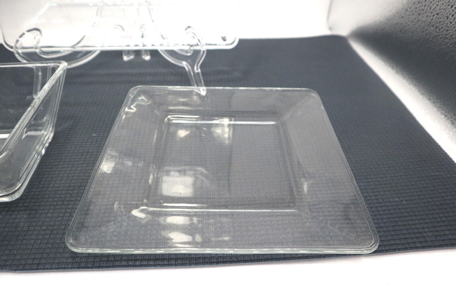 Mainstays Crystal Heavy Clear 3 Piece Square Dinnerware Set