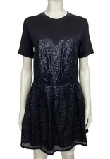 MCQ Alexander McQueen Size 38 Sequin Sweetheart short Dress Black