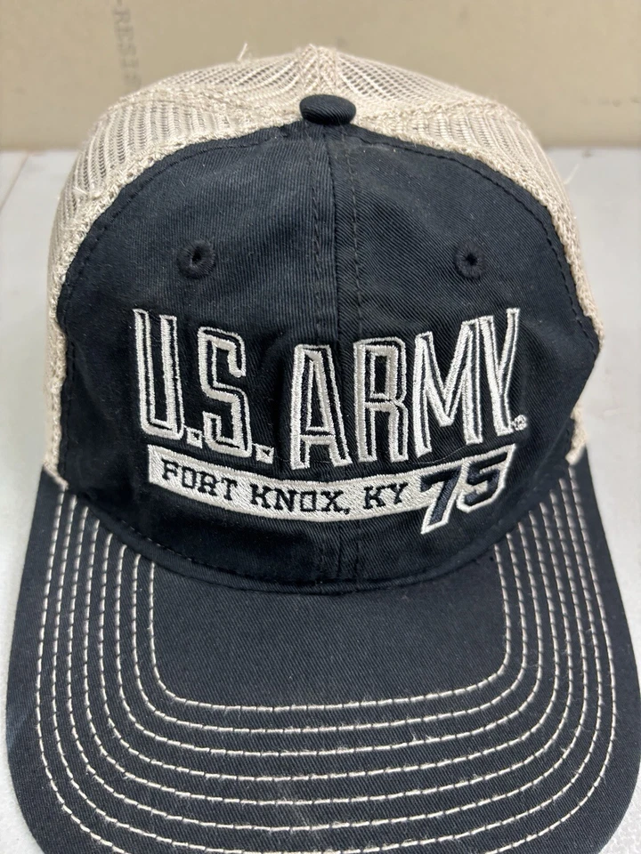 US Army Fort Knox, KY Sombrero Snap-back Gorra de Béisbol Malla Trasera El Juego Negro Foto 2 de 4