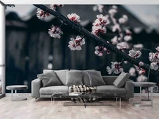 3D Branches Flowers Plant Close-up Self-adhesive Removable Wallpaper Murals
