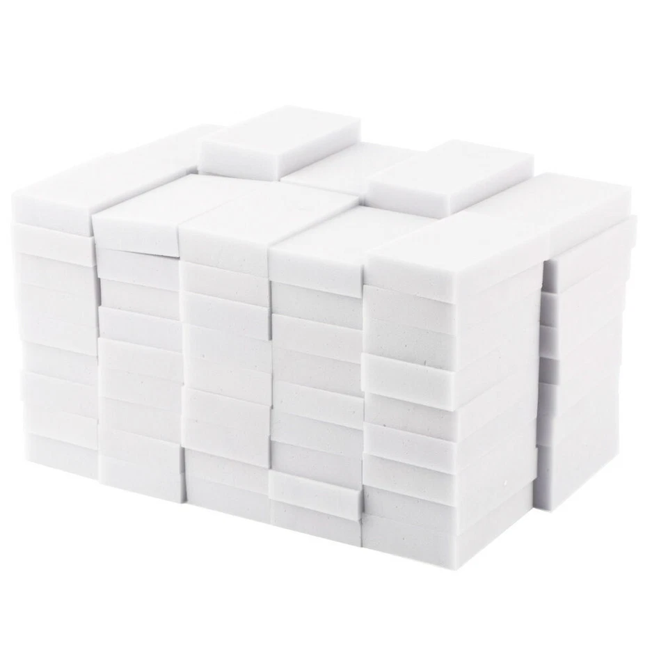 100 PCS Sponge Eraser BULK PACK Melamine Cleaning Foam 3/4" Thick Kitchen Bath - Image 3 of 4