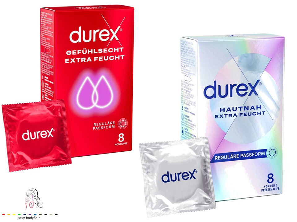 ♥ 16 durex Kondome eXtra feucht 56mm Gefühlsintensiv + Hautnah