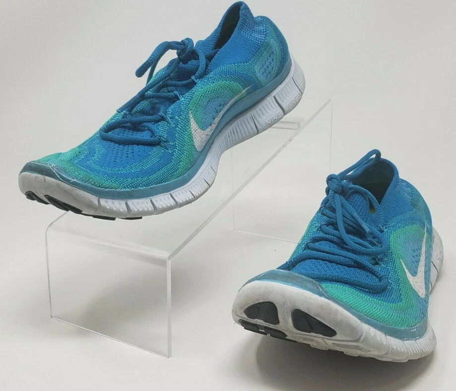 Nike Free 5.0 Flyknit Womens Size 8 Blue Turquoise Running Shoes | eBay