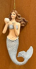 Kurt Adler Mermaid Christmas Ornament Blue Beach Coastal Mystical Glitter 7601