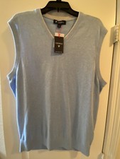 Daniel Cremieux Sweater Vest L Signature Collection Supima Cotton Blue MSRP 79