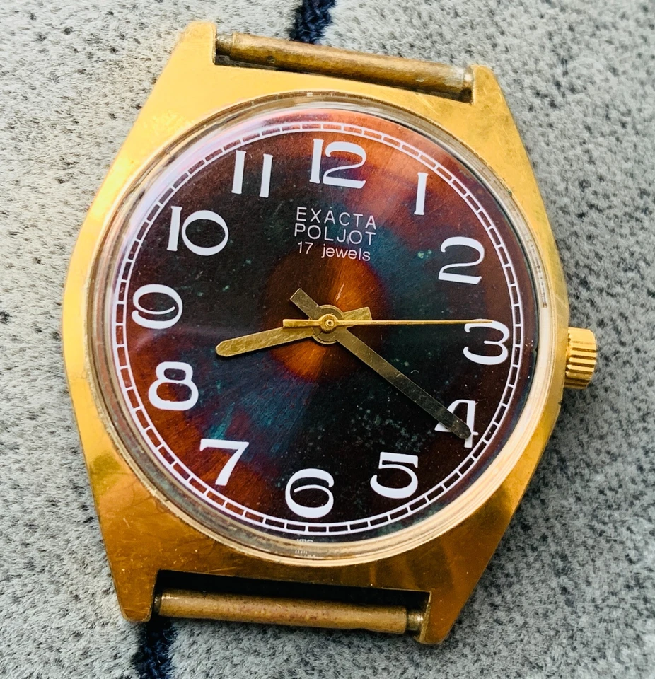 Reloj Coleccionable POLJOT Exacta 17 Borgoña/Amarrón 1 MChZ llamado Kirova/POLET Foto 3 de 4