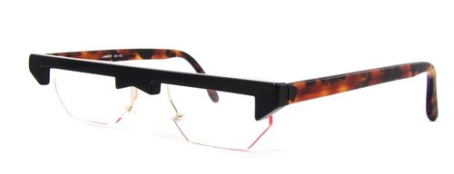 Única máscara de diseñador alemán LAMBDA medio borde gafas de plástico angular años 90 - Imagen 3 de 13
