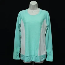 RBX Performance Women's Athletic Shirt M Medium Mint Green White Long Sleeve