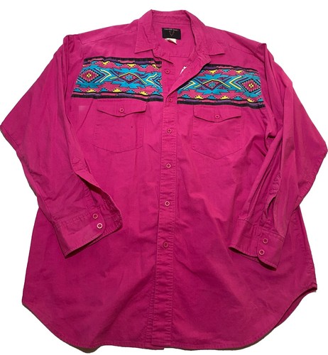 POST OVERALLS Custom Tex-Mex Chambray Western Shirt, Size XL, IDG
