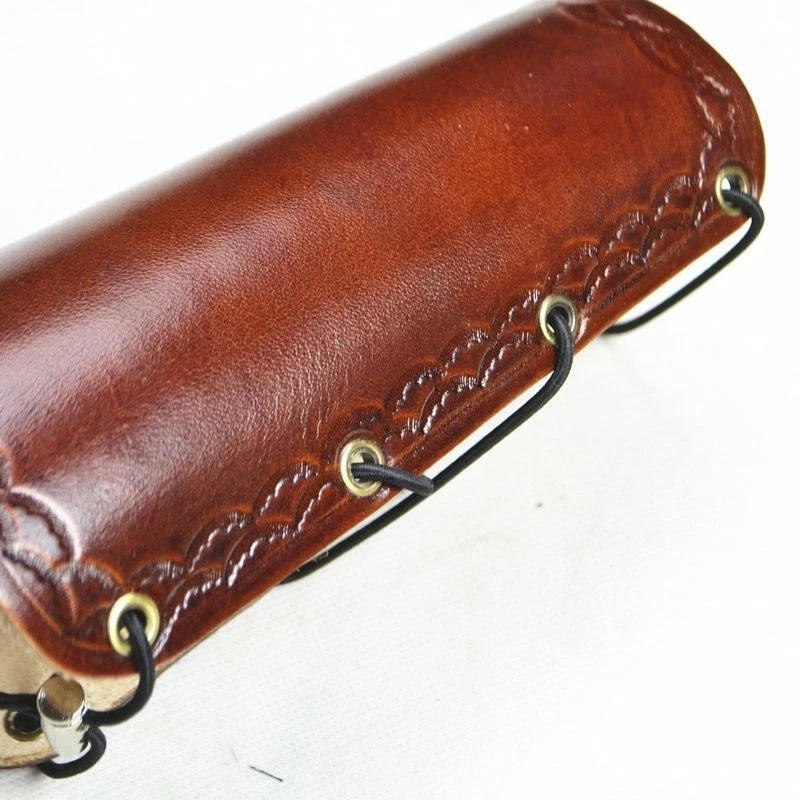  Archery Brown Leather Arm Guard Outoor Shooting Accessory Adjustable 1pc - Image 4 of 4