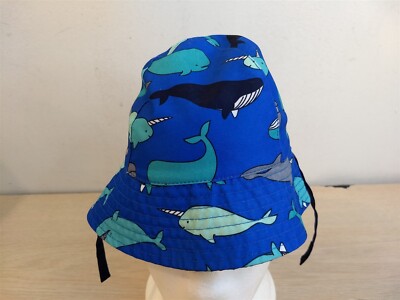 CAT & JACK WHALE/NORWHAL YOUTH/BABY BUCKET HAT/CAP, BLUE, 6-12M, FREE S&H