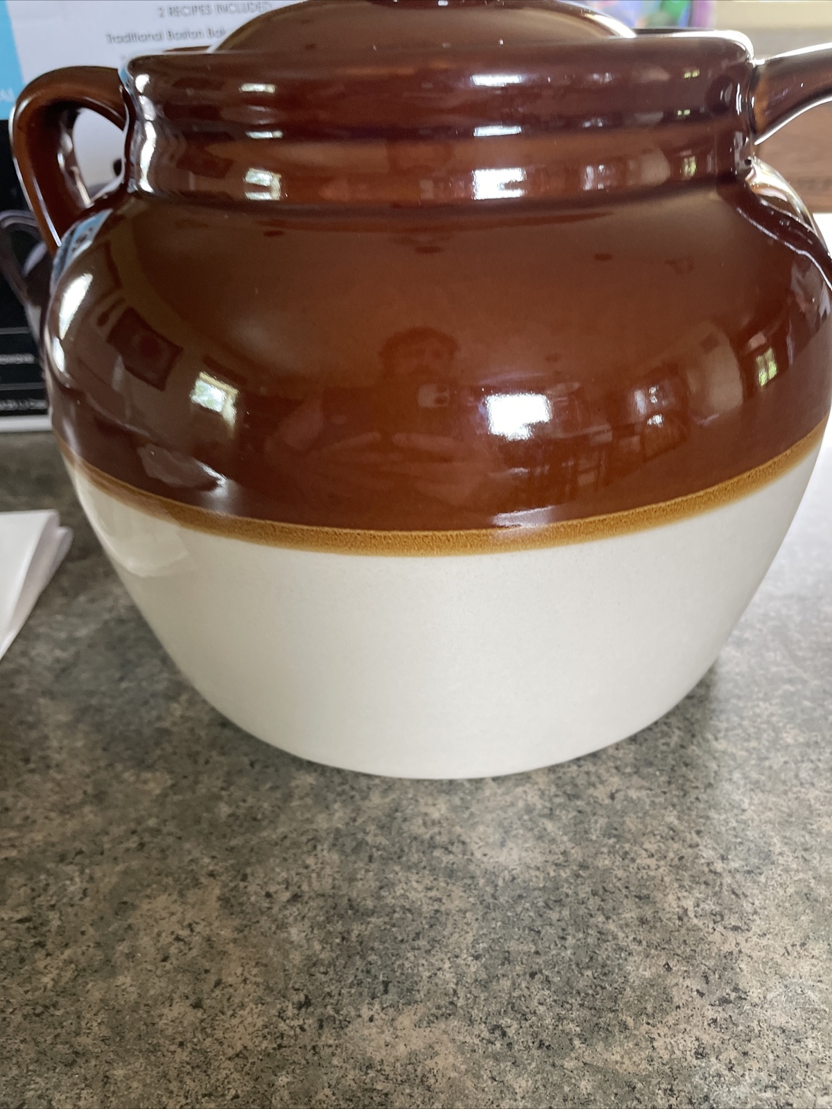 R&M International Traditional Style Ceramic Bean Pot w/ Lid 4.5 Quart (Open Box)