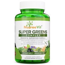SuperGreens - Spirulina, Chlorella, Wheatgrass More - Energy Immune Booster