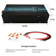 48V Inverter Pure Sine Wave Power Converter 4000W 110V 120V Motor Solar Home Car