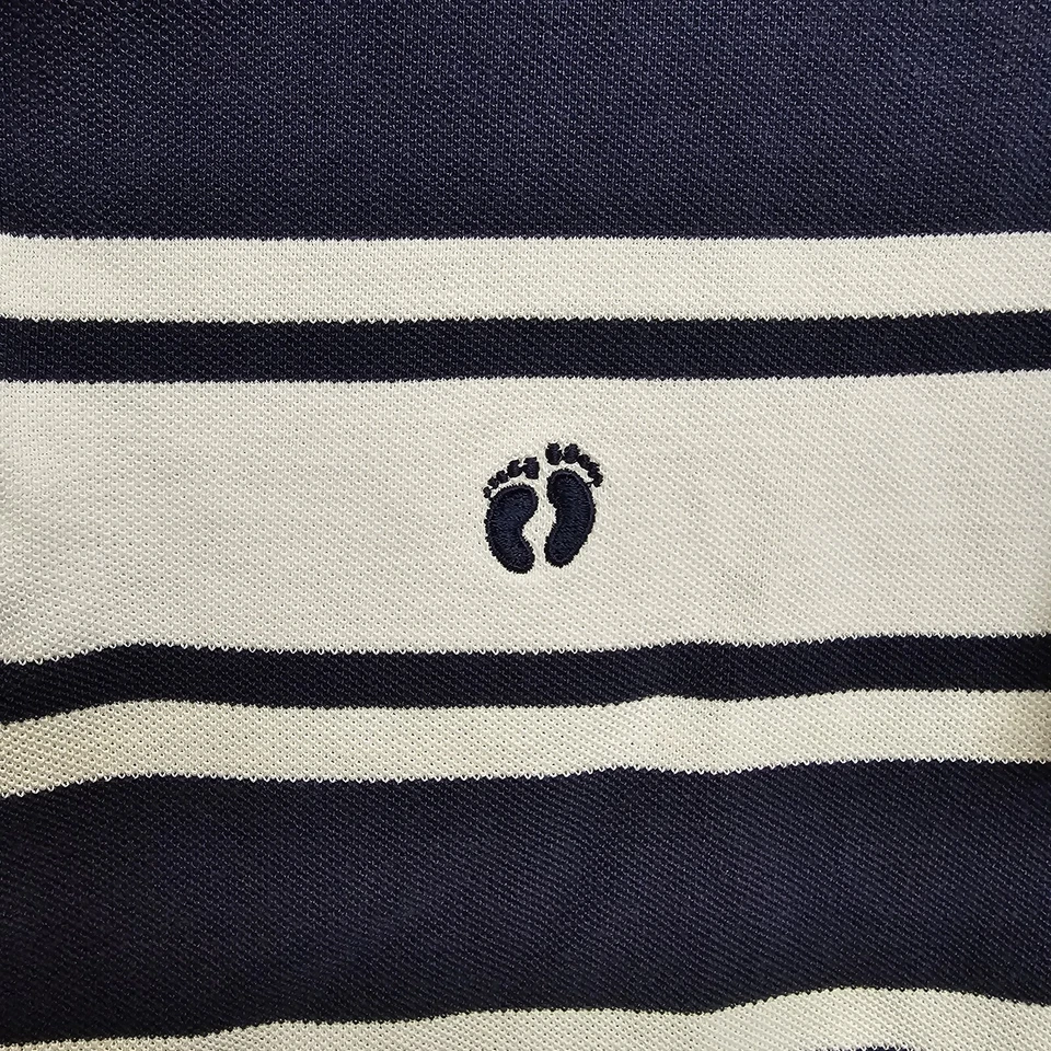 Polo Hang Ten Vintage Juvenil L Azul y Blanco Rayas Años 90 Retro Algodón Foto 3 de 4