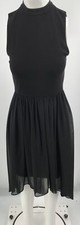 Alice + Olivia by stacey bendet black mock-neck sleeveless high-low dress size s