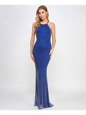 B DARLIN Womens Gown Dress Blue Lined Sleeveless Formal Back Juniors 1516