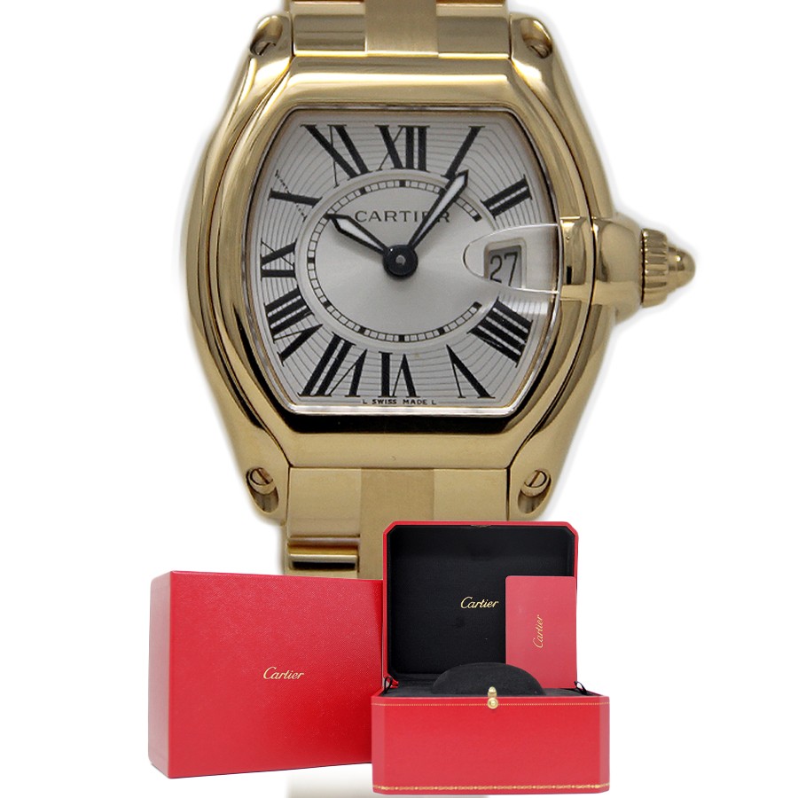 Cartier Roadster 18K Yellow Gold Quartz Watch 2676 W62018V1 with Box Papers 2-Year Warranty  -image