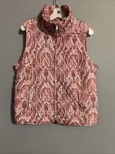 Christopher  Banks Vest Women Sz L Multicolor Floral Squiggles Pockets