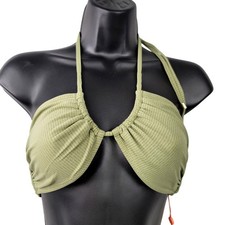 Minkpink Swim Florence Keyhole Bandeau Convertable Bikini Top Moss Green Medium