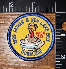 International Boy Scout Dubai UAE 1999 Father Son Cake Box BSA Patch