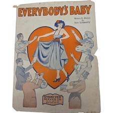 Vintage Sheet Music 1920s Everybody's Baby by Ben Schwartz