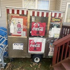 Sabrett Vending Cart with Coca-Cola and Pepsi Signage, Mobile Outdoor Food Stand