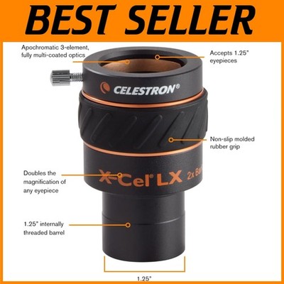 X-Cel LX 2X Barlow Lens for Sharp Images