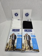 Jobst Sport 15-20 MmHg Large Full Calf Compression Socks Knee Cut White Black