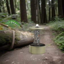 Chameleon Feeding Bowl,Hookable Lizard Feeder with Metal Mesh Column for Prey...