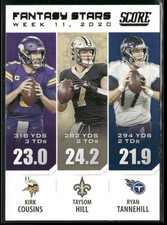 2021 Score Kirk Cousins / Taysom Hill / Ryan Tannehill FS12 Fantasy Stars