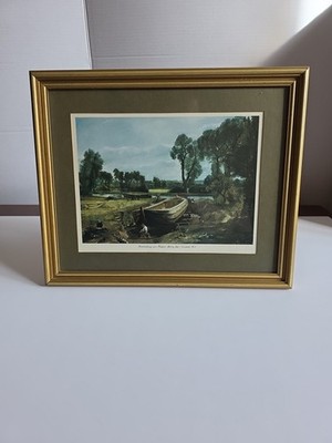 Gerahmter Constable ''Bootsbau in der Nähe von Flatford Mill'' Druck