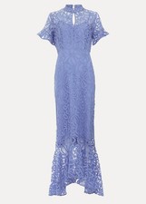 PHASE EIGHT " EADIE " CORNFLOWER BLUE LACE FISHTAIL MAXI DRESS - SZ 10 - BNWT