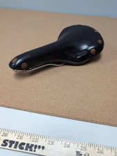 Brooks Swift Saddle Black Leather Copper Rivets Chrome Rails