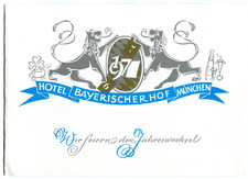 Silvesterball 1976 1977 Bayerischer Hof M&uuml;nchen 4Seiten 21x15cm Hotel Prospekt