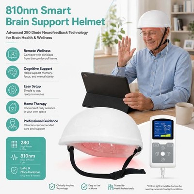 810nm NIR Light Therapy Helmet, Cognitive Support for Alzheimer Depression