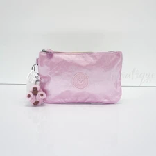Kipling VIV Cosmetic Accessory Pouch Polyamide KI2067 Metallic Lilac Pink $34