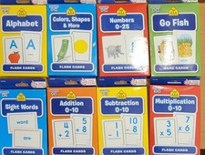 School Zone Flash Cards alphabet Multiplication Subtraction Addition Sight Words