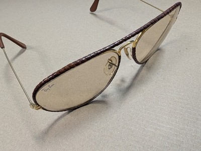 Vintage Ray-Ban Leathers Aviator Bausch & Lomb (B&L) USA 1980er Rarität!